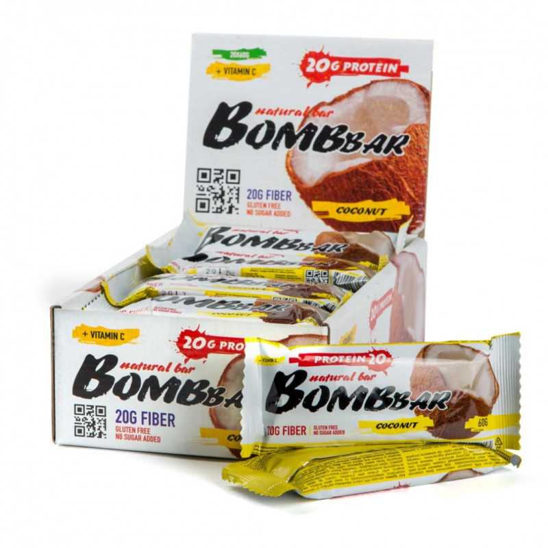 BOMBBAR Батончик протеиновый Кокос, 60 гр BOMBBAR Батончик протеиновый Кокос, 60 гр
