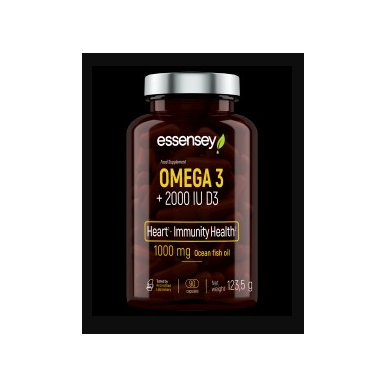 Omega 3 + 2000 IU D3 "Esensey", 90 kapsulas – madala kalorsusega toode firmalt Essensey, osta SportFit-ist