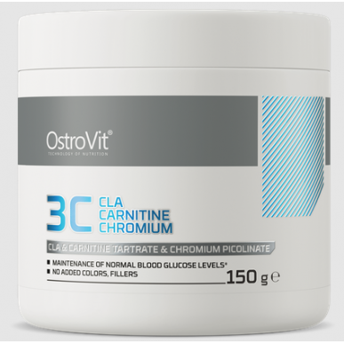 Ostrovit 3c CLA + karnitīna tartrāts + hromolināts aveņu - piparmētru piparmētru - 150 g 150 g – madala kalorsusega toode firmalt Ostrovit, osta SportFit-ist
