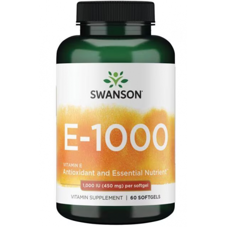 Swanson vitamīna -e, 1000 SV - 60 mīkstas kapsulas