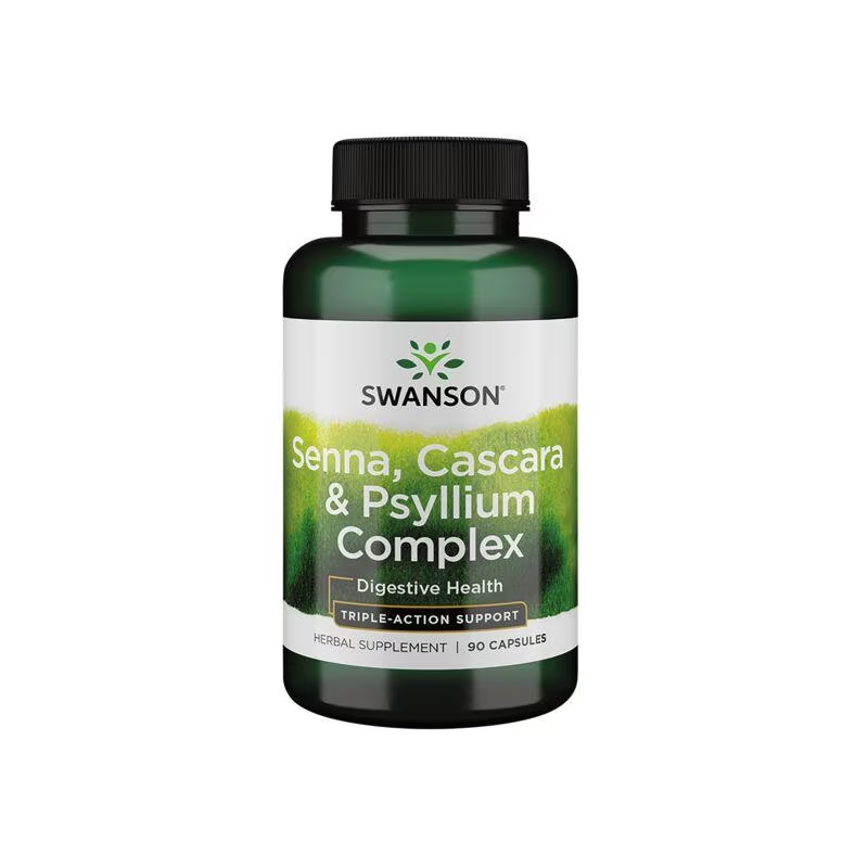Swanson Senna, Cascara un Psyllium komplekss - 90 kapsulas Swanson Senna, Cascara un Psyllium komplekss - 90 kapsulas