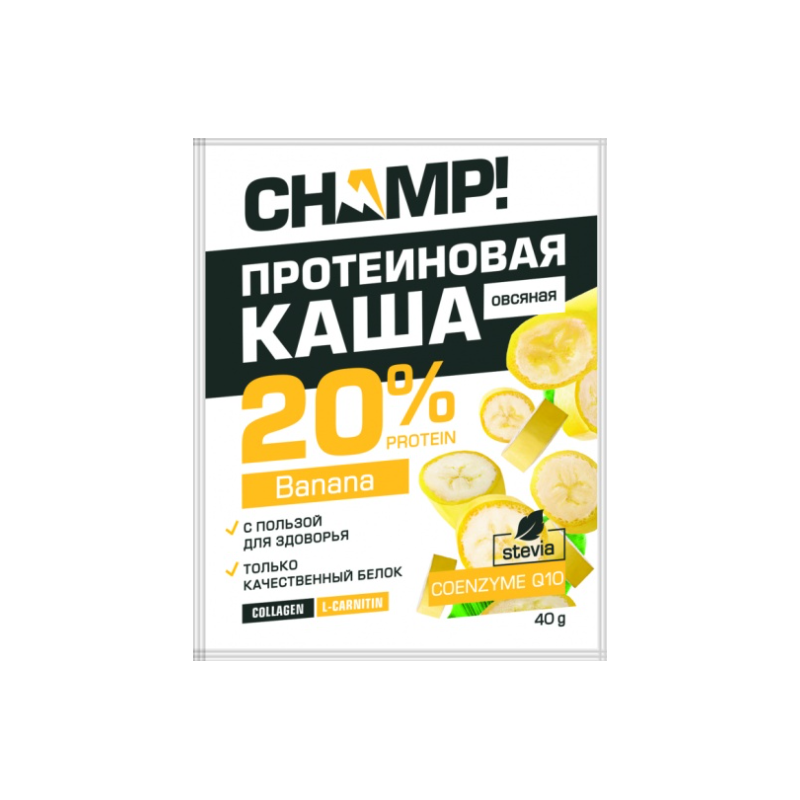 Leovit olbaltumvielu ķēdes putras banānu čempions ar koenzīmu Q10, 40 g