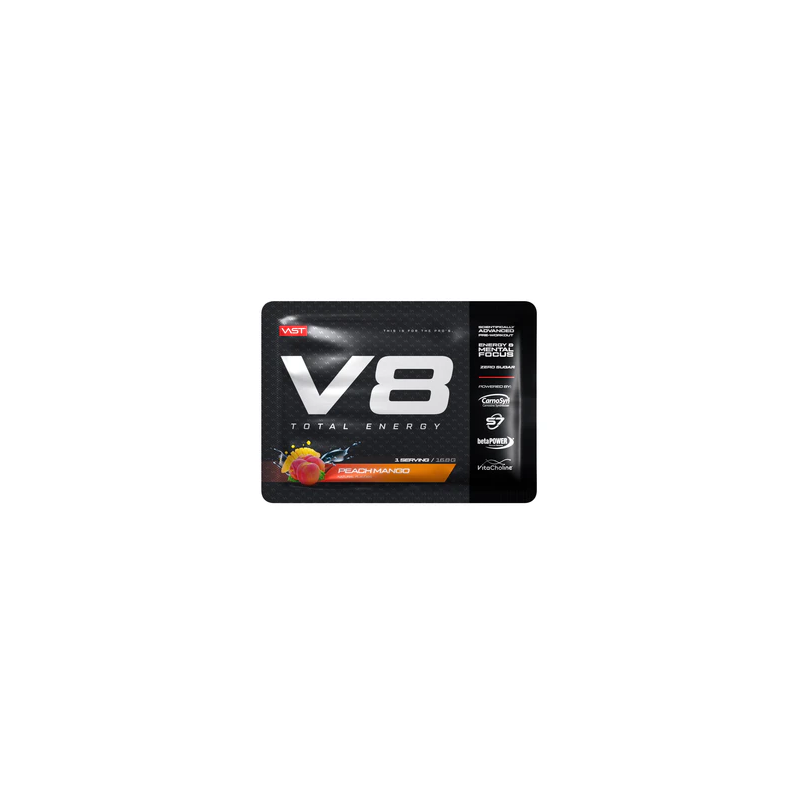 V8 kopējais enerģijas persiks un mango "jauns", 16,8 g V8 kopējais enerģijas persiks un mango "jauns", 16,8 g