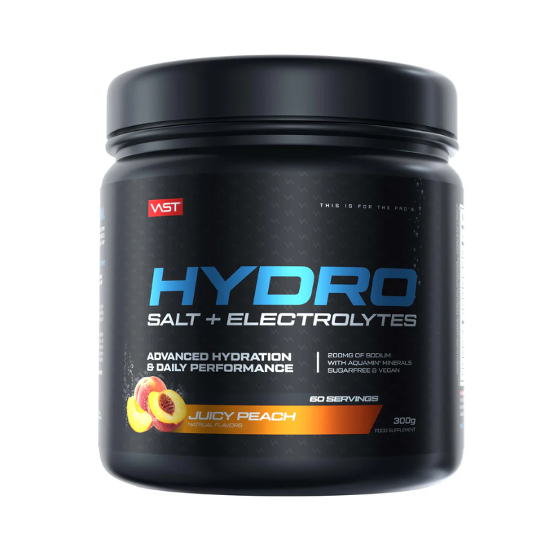 VAST HYDRO sool + elektrolüüdid, mahlane virsik - 300g VAST HYDRO sool + elektrolüüdid, mahlane virsik - 300g
