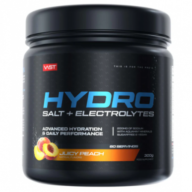 VAST HYDRO sool + elektrolüüdid, mahlane virsik - 300g – madala kalorsusega toode firmalt VAST, osta SportFit-ist