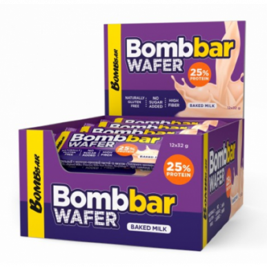 Bombbar vafeļu bārs "cepts piens", 32 g – madala kalorsusega toode firmalt Bombbar, osta SportFit-ist