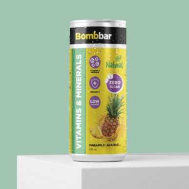 Bombbar limonāde ar vitamīniem "ananāsi" bez cukura, 330 ml – madala kalorsusega toode firmalt Bombbar, osta SportFit-ist