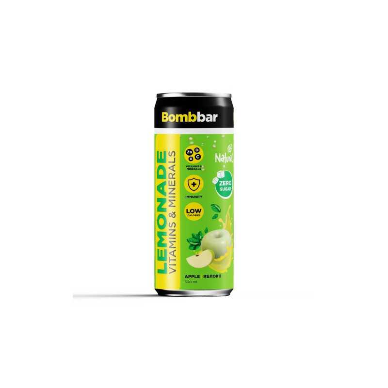 Bombbar limonāde ar vitamīniem "zaļš ābols" bez cukura, 330 ml