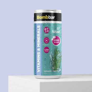 Bombbar limonāde ar vitamīniem "Tarragon" bez cukura, 330 ml – madala kalorsusega toode firmalt Bombbar, osta SportFit-ist