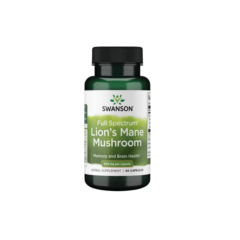 Swanson pilna spektra sēnīte, 500 mg - 60 kapsulas