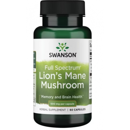 Swanson pilna spektra sēnīte, 500 mg - 60 kapsulas