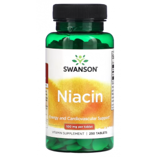 Swanson niacīns, 100 mg - 250 tabletes