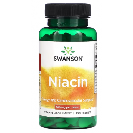 Swanson niacīns, 100 mg - 250 tabletes