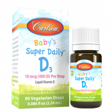 Carlson vitamīna D mazuļa Super Daily D3, 400 SV - 10 ml – madala kalorsusega toode firmalt Carlson, osta SportFit-ist