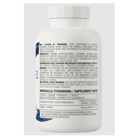 Ostrovit vitamīns B1 tiamīns - 60 kapsulas