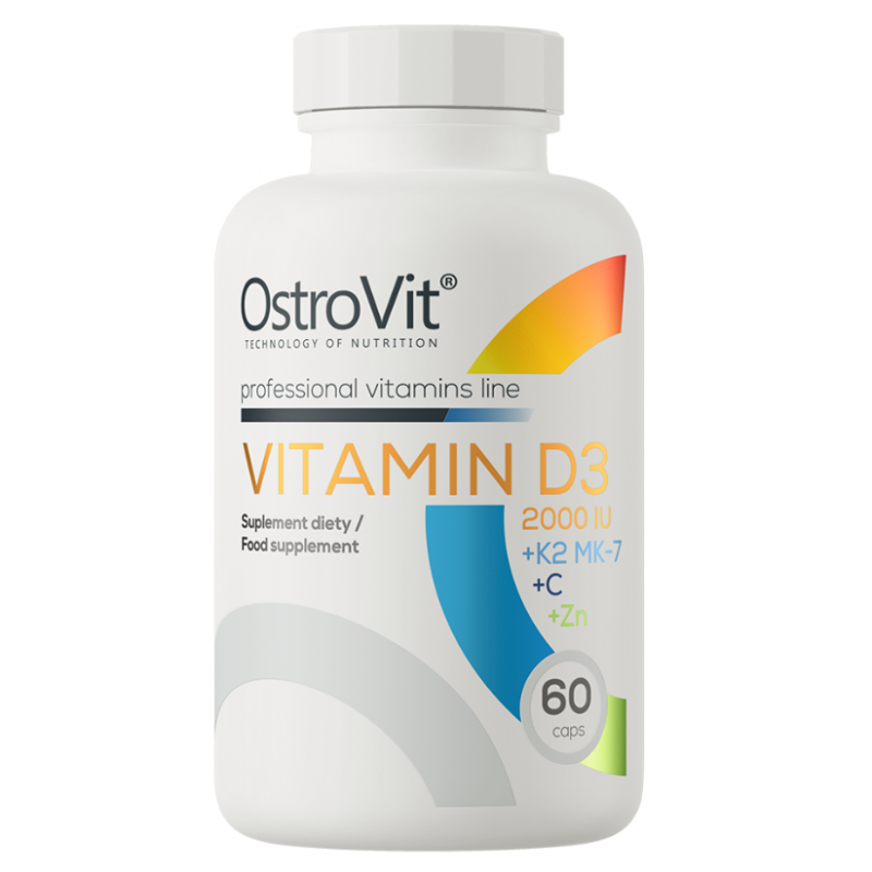 Ostrovit vitamīns D3 2000 SV + K2 MK-7 + C + cinc-60 kapsulas