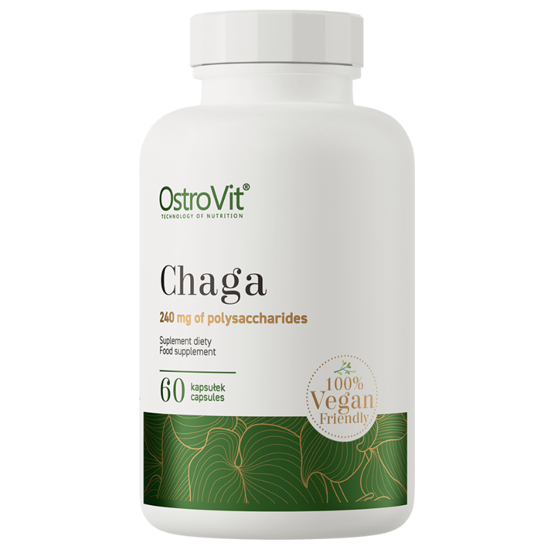 Ostrovit Chaga (melns šāviens) Vege, uztura bagātinātājs, 60 kapsulas Ostrovit Chaga (melns šāviens) Vege, uztura bagātinātājs, 60 kapsulas