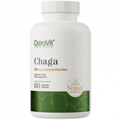 Ostrovit Chaga (melns šāviens) Vege, uztura bagātinātājs, 60 kapsulas – madala kalorsusega toode firmalt Ostrovit, osta SportFit-ist