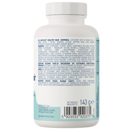 Ostrovit Nutrisie Healthy Hair Gummies 60 sveķainas konfektes