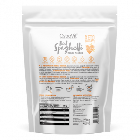 Ostrovit diētas spageti konjaka nūdeles, 400 g