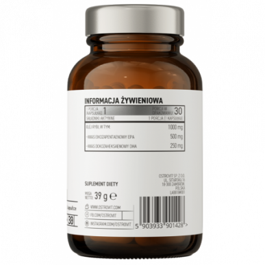 Ostrovit Pharma Omega 3 500/250 30 SoftGegel – madala kalorsusega toode firmalt Ostrovit, osta SportFit-ist