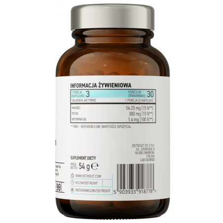 Ostrovit Pharma magnija citrāts + kālijs + B6 P-5-P 90 CAPLI