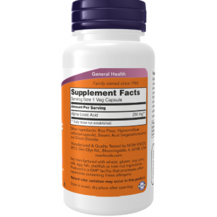 Tagad pārtikas produkti alfa liposkābe, 250 mg - 120 vegānu kapsulas