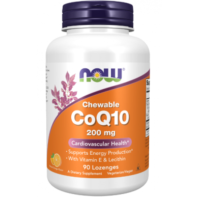 Tagad Foods COQ10 ar lecitīnu un E vitamīnu, 200 mg (košļājams) - 90 lozenges – madala kalorsusega toode firmalt NOW, osta SportFit-ist