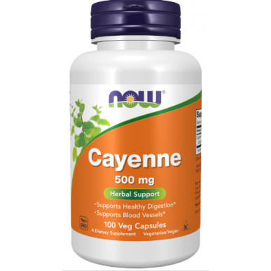 Tagad Foods Cayenne, 500 mg - 100 vegānu kapsulas – madala kalorsusega toode firmalt NOW, osta SportFit-ist