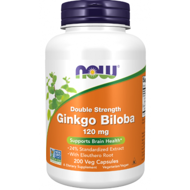 Tagad Foods Ginkgo Biloba dubultā stiprība 120 mg - 200 vegānu kapsulas – madala kalorsusega toode firmalt NOW, osta SportFit-ist