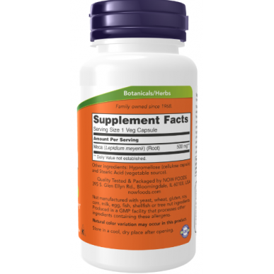 Tagad Foods Maca 500mg - 100 vegānu kapsulas – madala kalorsusega toode firmalt NOW, osta SportFit-ist
