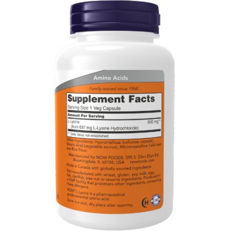 Tagad pārtikas produkti l -lysine 500 mg - 100 vegānu kapsulas