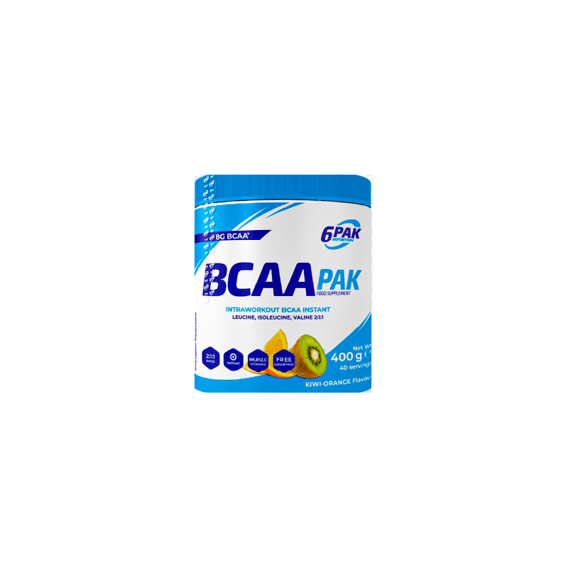6pak bcaa pak, kivi - apelsīns - 400 grami 6pak bcaa pak, kivi - apelsīns - 400 grami