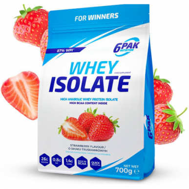 6pak sūkalu izolāts, zemenes - 700 grami – madala kalorsusega toode firmalt 6PAK Nutrition, osta SportFit-ist