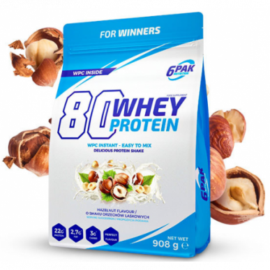 6pak 80 sūkalu olbaltumvielu lazdu rieksts - 908 grami – madala kalorsusega toode firmalt 6PAK Nutrition, osta SportFit-ist