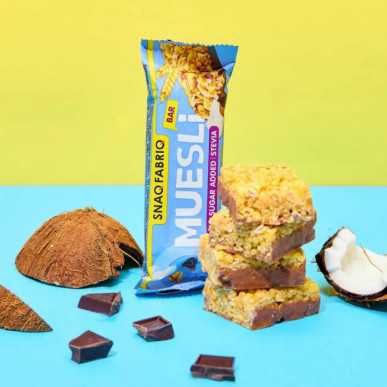 musli bārs ar piena šokolādi "kokosrieksts", 50 g – madala kalorsusega toode firmalt Snaq Fabriq, osta SportFit-ist