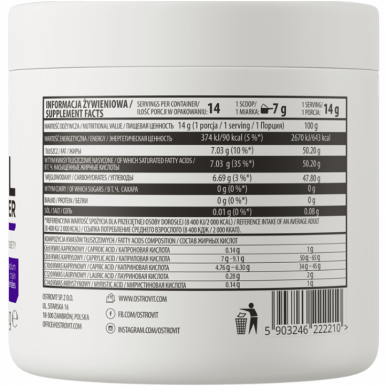 Ostrovit MCT eļļas pulveris - 200 grami – madala kalorsusega toode firmalt Ostrovit, osta SportFit-ist