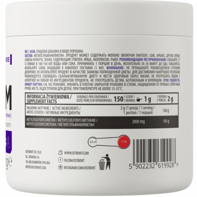Ostrovit MSM - 300 grami – madala kalorsusega toode firmalt Ostrovit, osta SportFit-ist