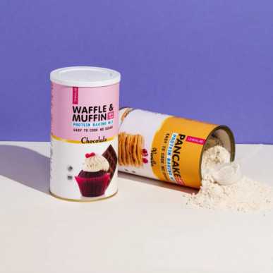 Chikalab proteiinin leipomisseoksella muffineille ja vohveleille - suklaa, 480 g – madala kalorsusega toode firmalt Chikalab, osta SportFit-ist