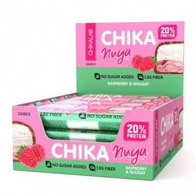 „Chikalab Chika“ peilio baltymų baras šokolado peiliu „Raspberry“, 50 g – madala kalorsusega toode firmalt Chikalab, osta SportFit-ist