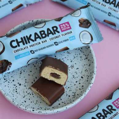„Chikalab“ baltymų juostos chikabaro „kokosas“, 60 g – madala kalorsusega toode firmalt Chikalab, osta SportFit-ist