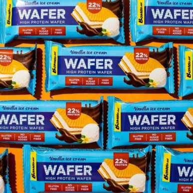 Bombbar vafeļu bārs "Vanilla saldējums šokolādē", 45 g – madala kalorsusega toode firmalt Bombbar, osta SportFit-ist