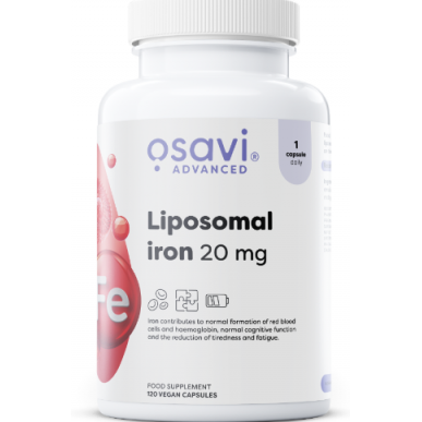 Osavi liposomu dzelzs, 20 mg - 60 vegānu kapsulas – madala kalorsusega toode firmalt Osavi, osta SportFit-ist