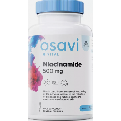 Niacinamīda, 500 mg - 60 vegānu kapsulu sadalījums – madala kalorsusega toode firmalt Osavi, osta SportFit-ist