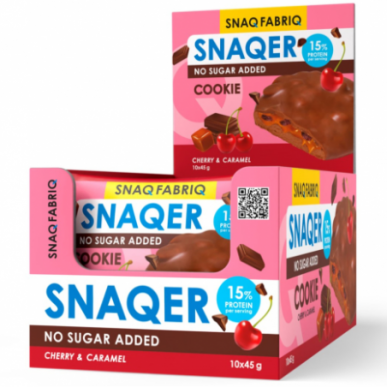 SNAQ FABRIQ KIRSI -CARAMELL Glazēti cepumi - 45G – madala kalorsusega toode firmalt Snaq Fabriq, osta SportFit-ist