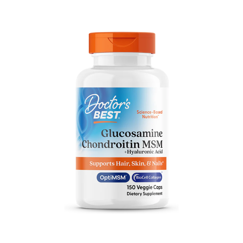 DOCTOR'S BEST glükoosamiin kondroitiin MSM + hüaluroonhape - 150 vegan kapslit DOCTOR'S BEST glükoosamiin kondroitiin MSM + hüaluroonhape - 150 vegan kapslit