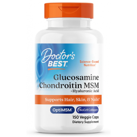 DOCTOR'S BEST glükoosamiin kondroitiin MSM + hüaluroonhape - 150 vegan kapslit