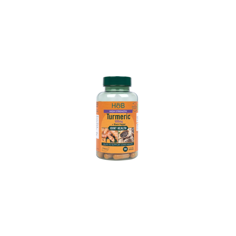 Holande un Barrett ārkārtīgi spēcīga kurkuma ar melnajiem pipariem, 600 mg - 90 kapsulas