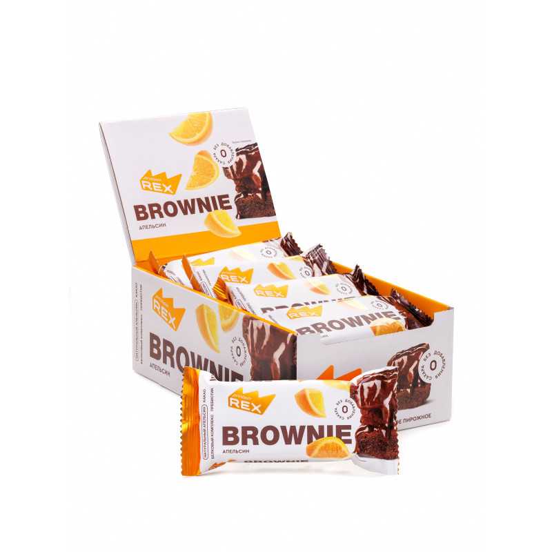 Olbaltumvielu rex brownie olbaltumvielu kūka, apelsīna - 50 g Olbaltumvielu rex brownie olbaltumvielu kūka, apelsīna - 50 g