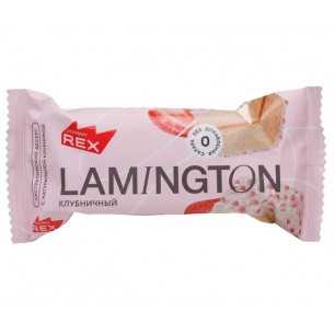 Olbaltumvielu rex lamington olbaltumvielu kūka, zemenes - 50 g